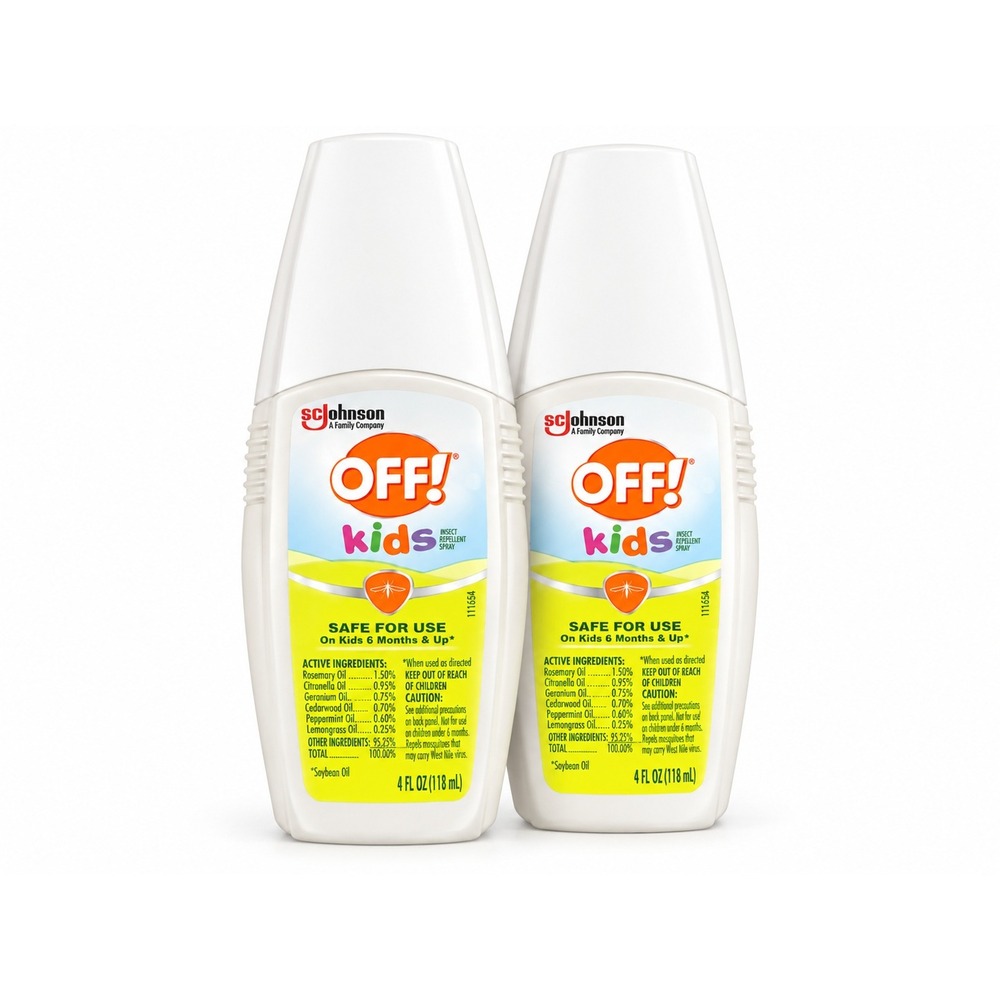 New. OFF! Kids DEET Free Insect Repellent Pump Spray 4 oz Lot of 2 Mosquito Bug